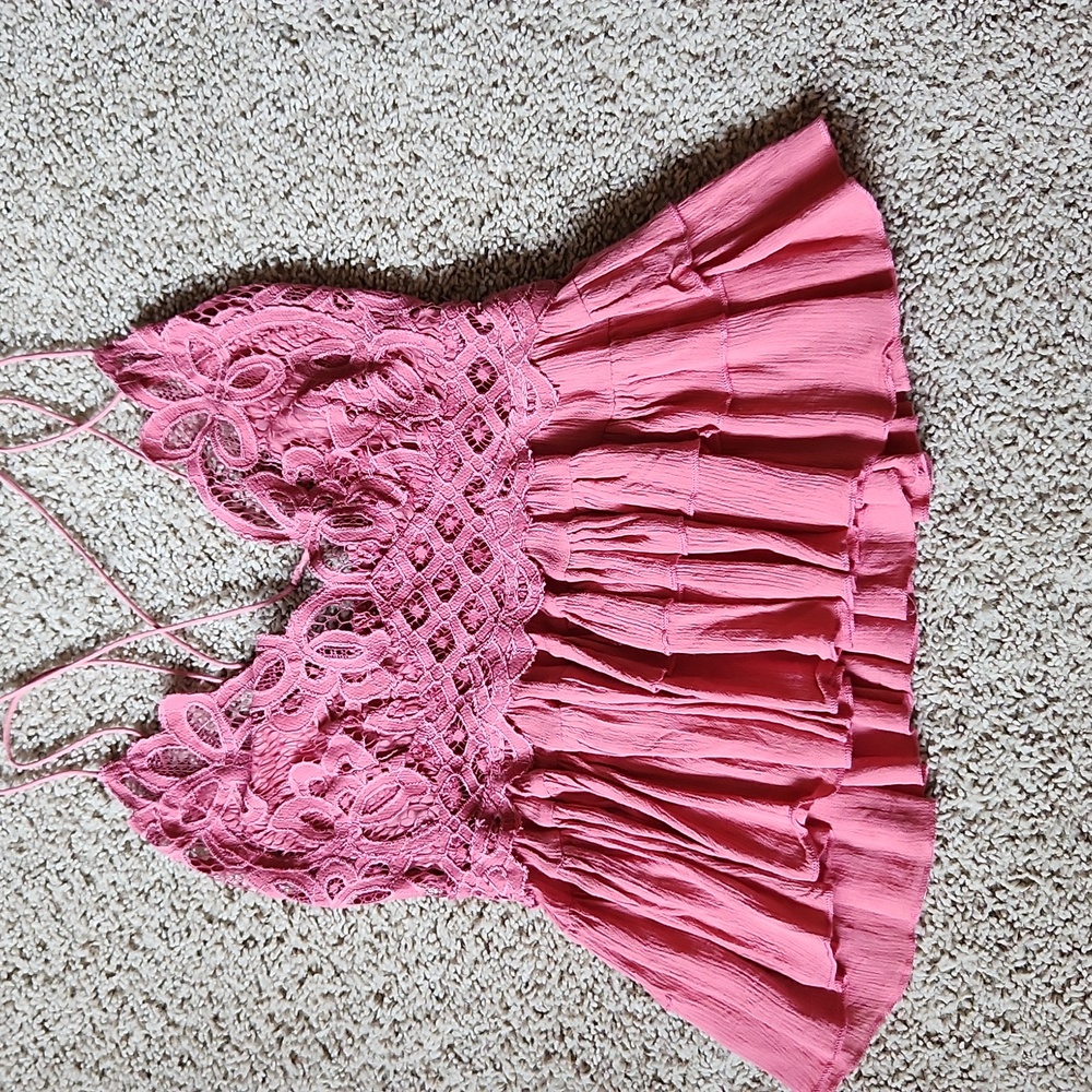 Free People Adella Cami Lace Ruffle Boho Top. EUC. No Flaws.